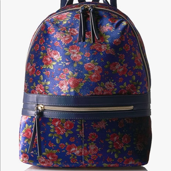 Floral Velvet Like Backpack - Picture 13 of 15